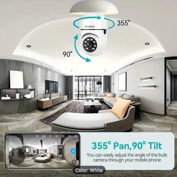 B994 (2 PACK) Smart HD WiFi Light Bulb Security Camera 1080P Night Vision - Picture 3 of 4